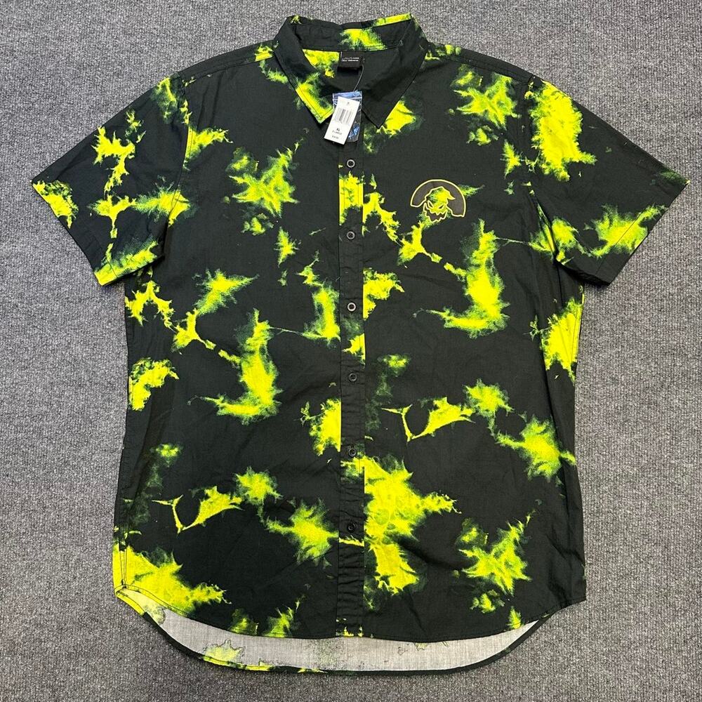 NEW Disney Our Universe Men’s Oogie Boogie Tie Dye Shirt Halloween Button Up XL